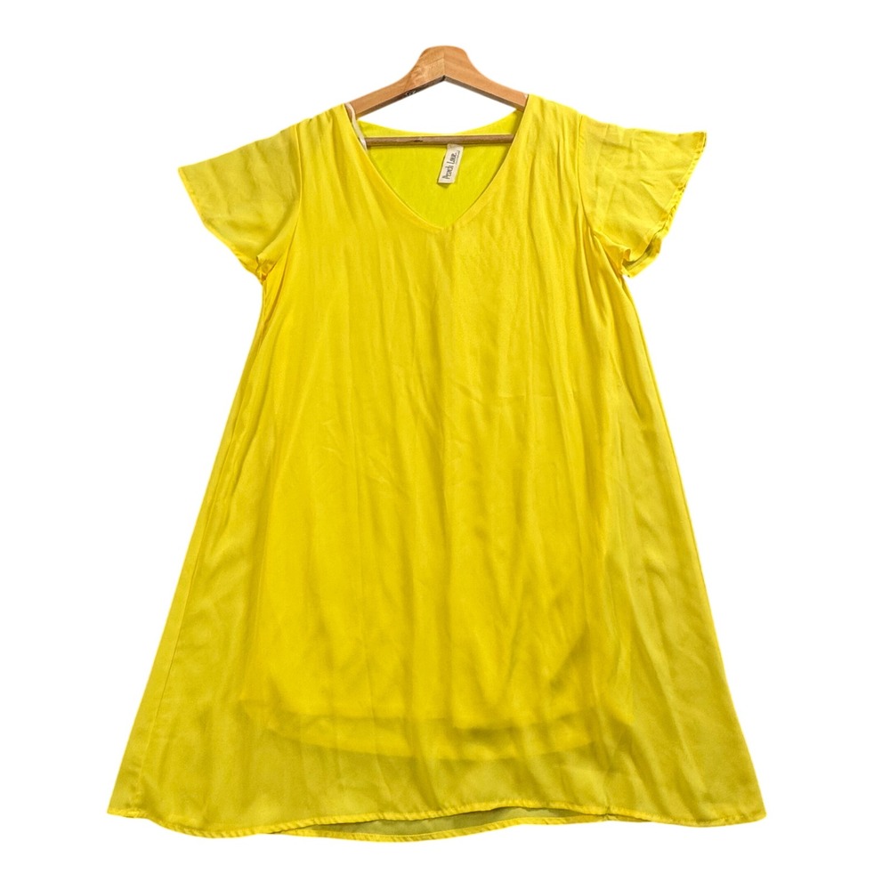 Yellow Cottagecore Sundress S Flutter Sleeve Summer Picnic Shift Dress‎